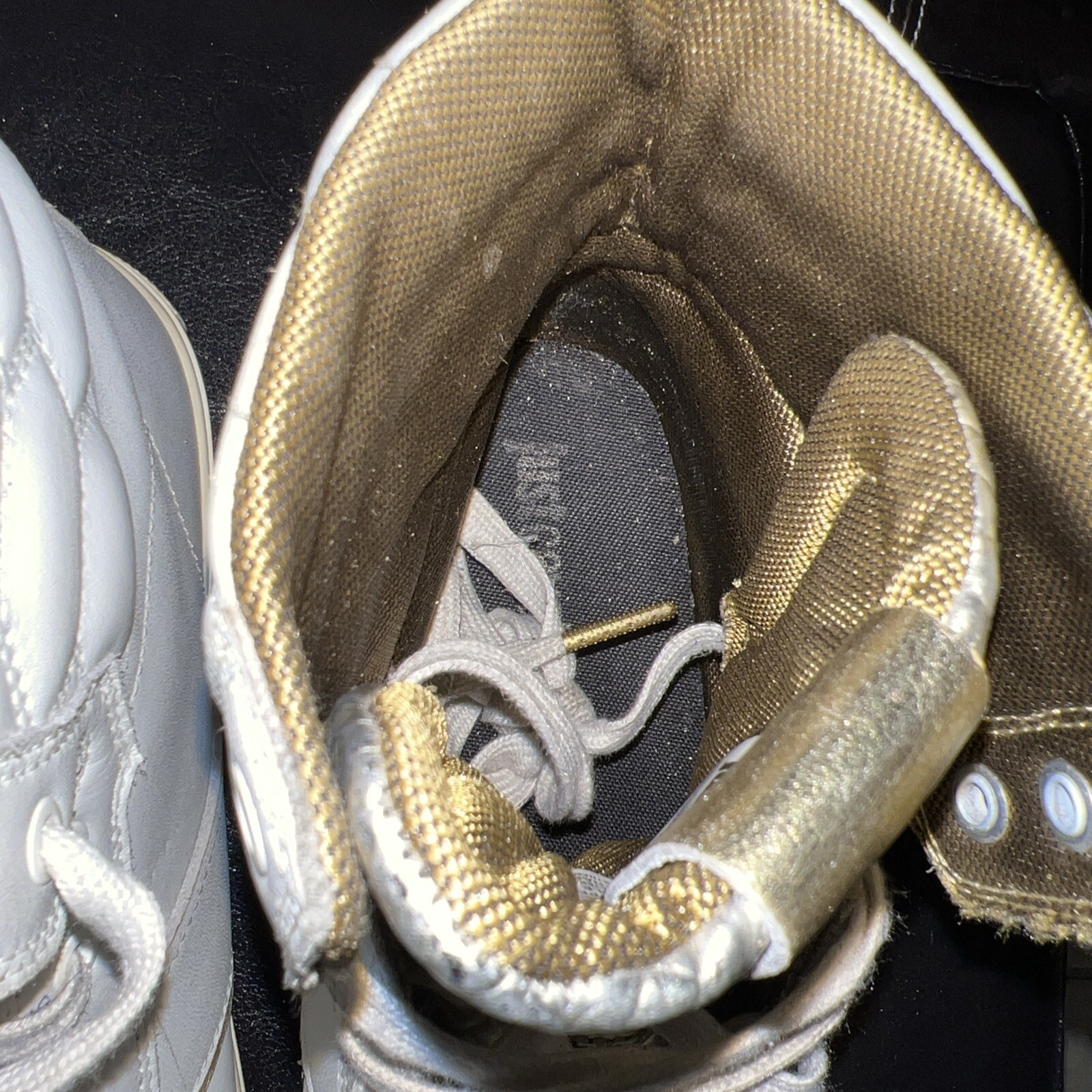 Womens Just Cavalli high top sneakers, size 8.5 US EU 41. Silver Color bit Off