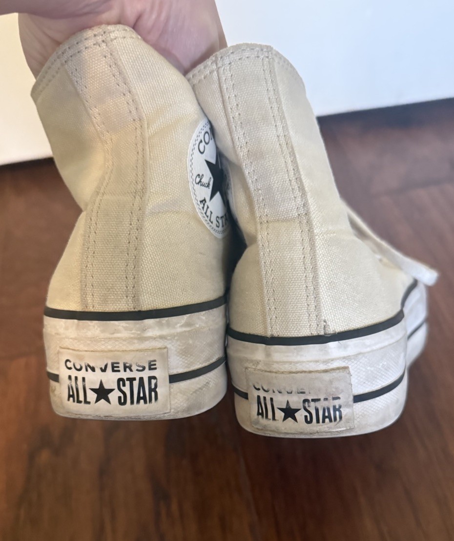 Converse Cream Off White Platform High Top Sneakers Shoes Womens 6.5