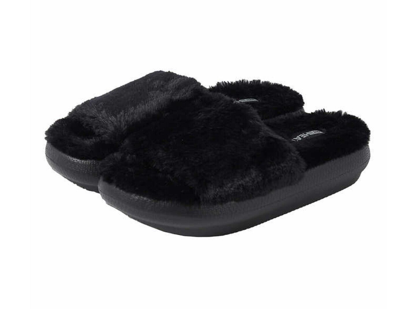 32 Degrees Women’s Plush Cushion Slide Sandals, Black – NEW!!