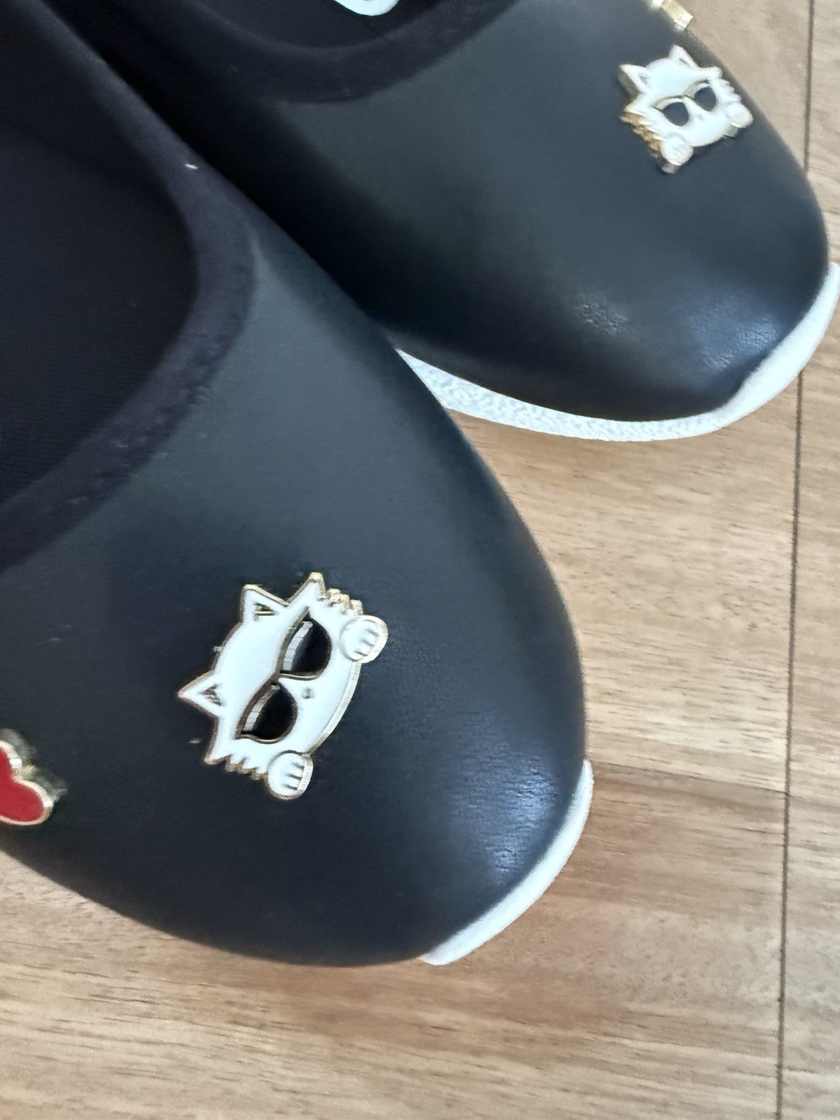 Karl Lagerfeld Paris Flats Black Choupette Charm Ballet Shoes Womens 10