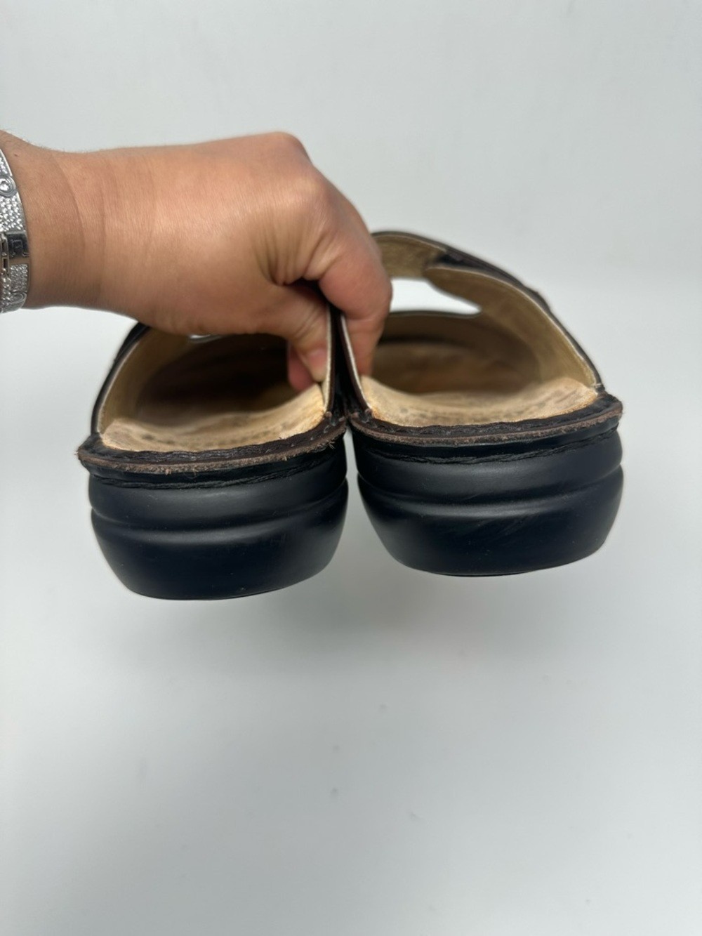 Finn Comfort Germany Stanford Leather Mary Jane Style Mules Clogs Size 40