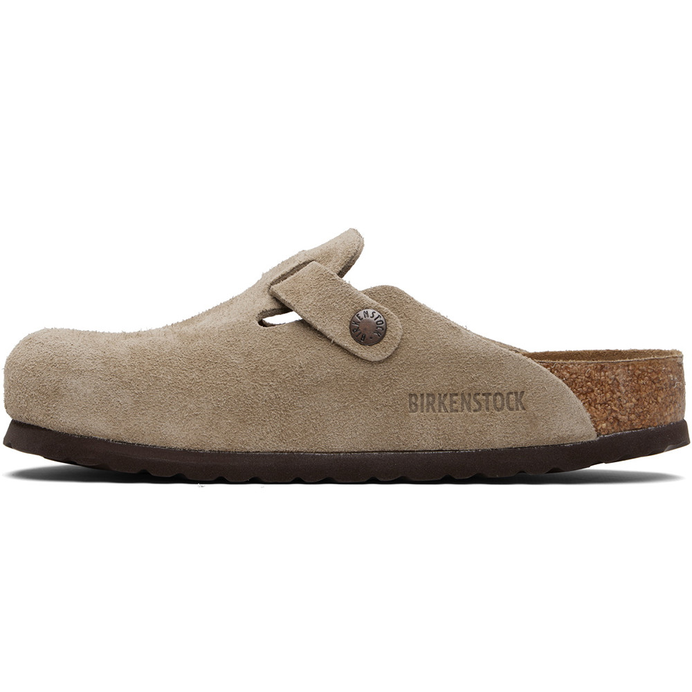 Birkenstock Boston Taupe Suede Leather Soft Footbed Clogs Unisex’s Shoes