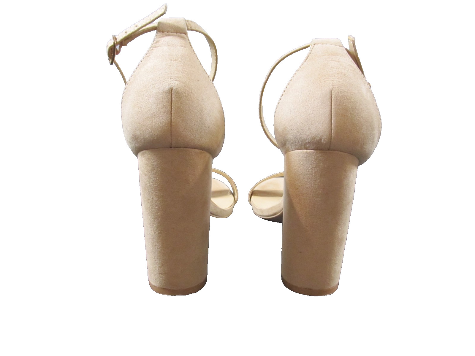Lulus Taylor Vegan Suede Ankle Strap Heels Natural Women’s Size 9 Block Heel