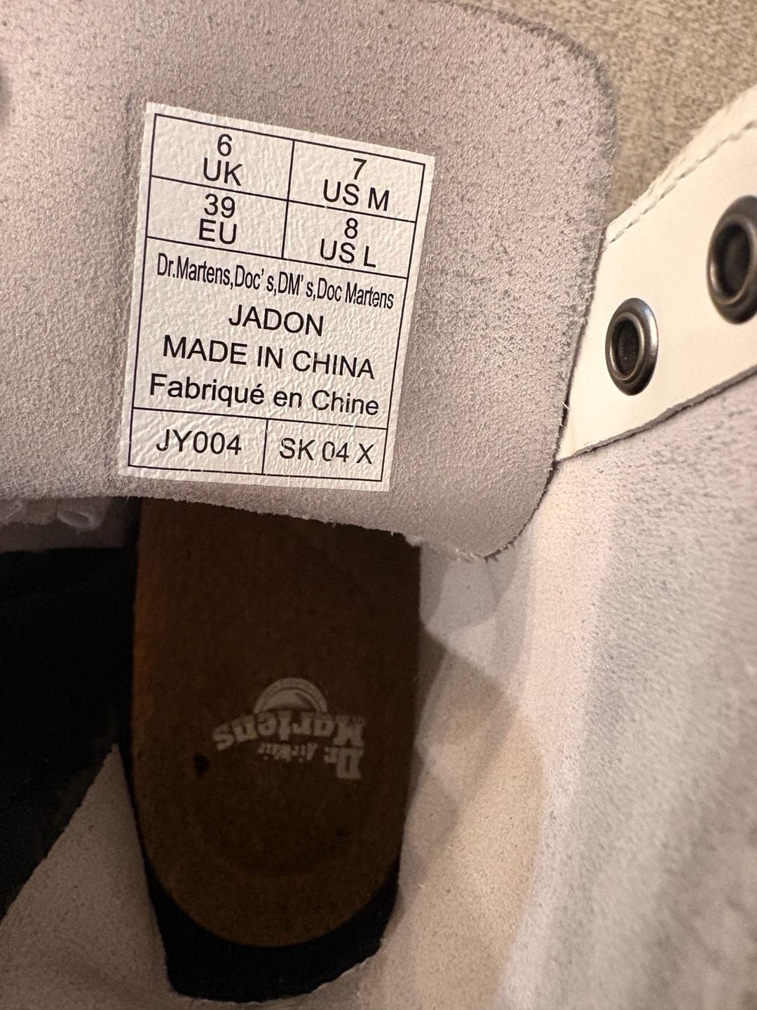 Dr. Martens Jadon Platform 8-Eye Combat Boots in White
