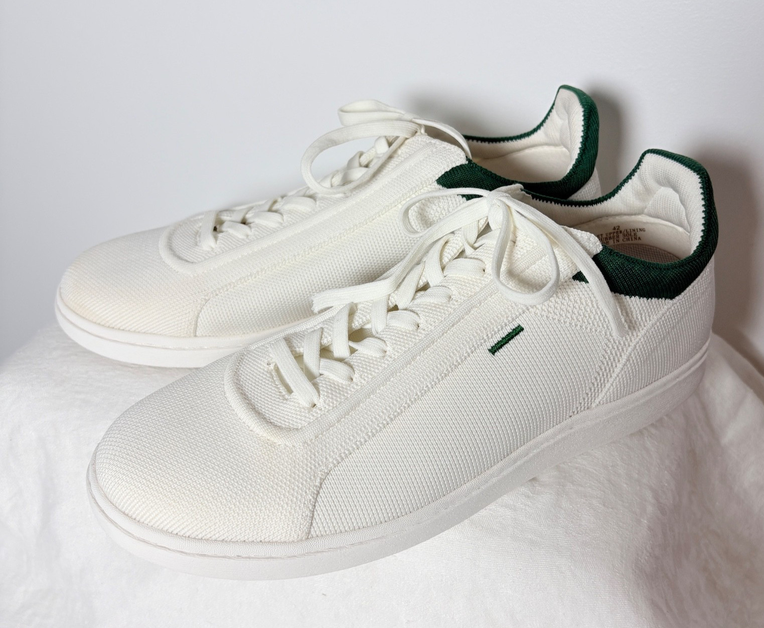 Vivaia V Prime Recycled Knit Sneakers White Green Knit Womens EU 42 US 11.5