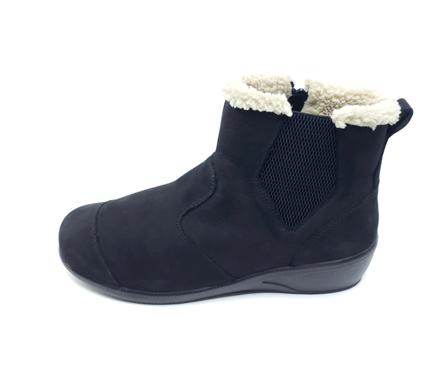 Drew Jayla Womens Boots Black Leather Shearling Lined Comfort Ankle Size 8.5 W