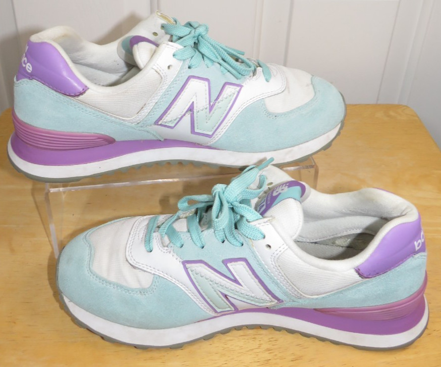 New Balance 574 Split Sail Sneakers Teal/White/Lavender Women’s 8.5B -WL574NHB
