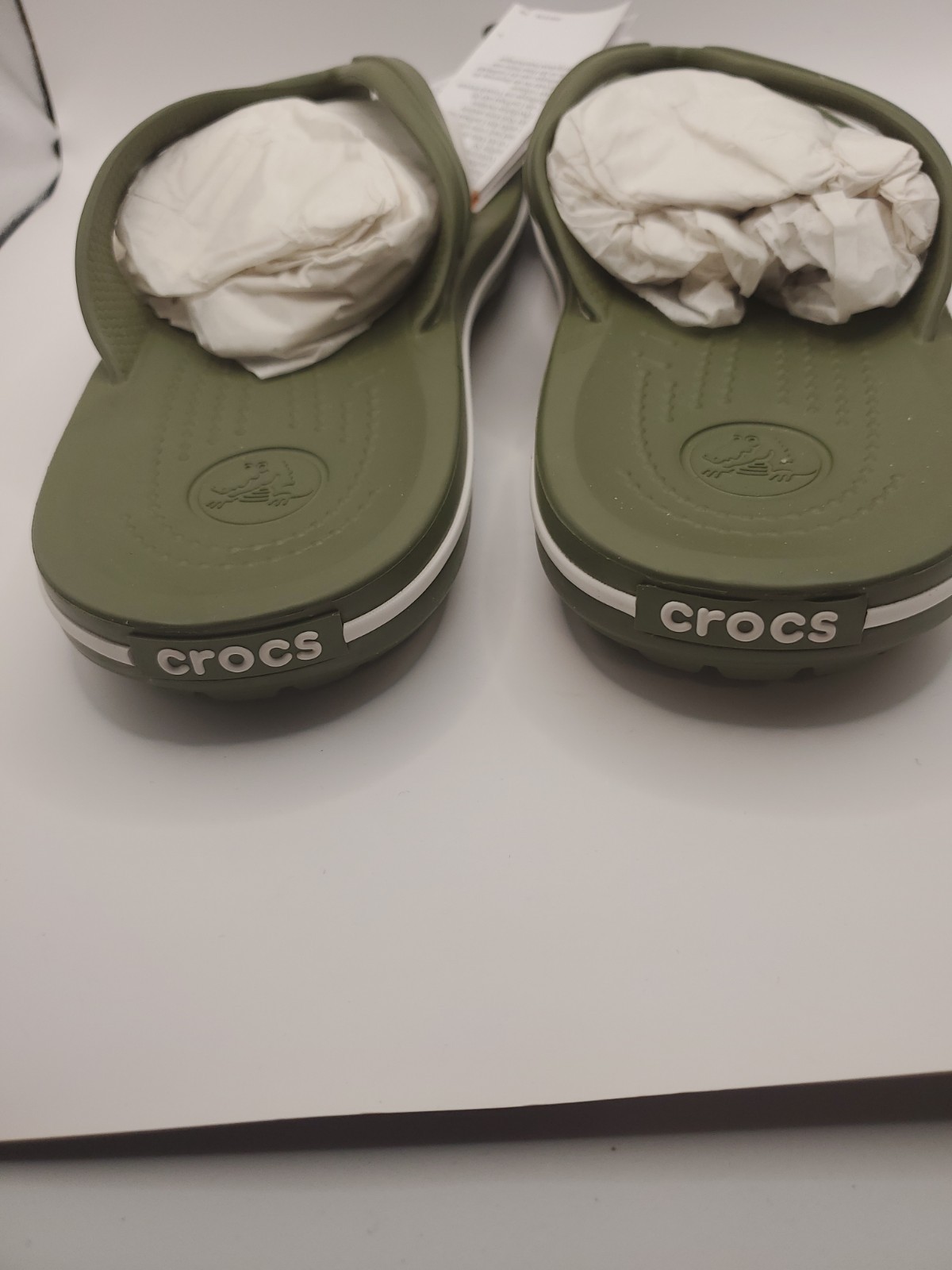 Crocs Crocband Olive Army Green Unisex Flip Flops Men’s Size 9 Women’s 11 NWT