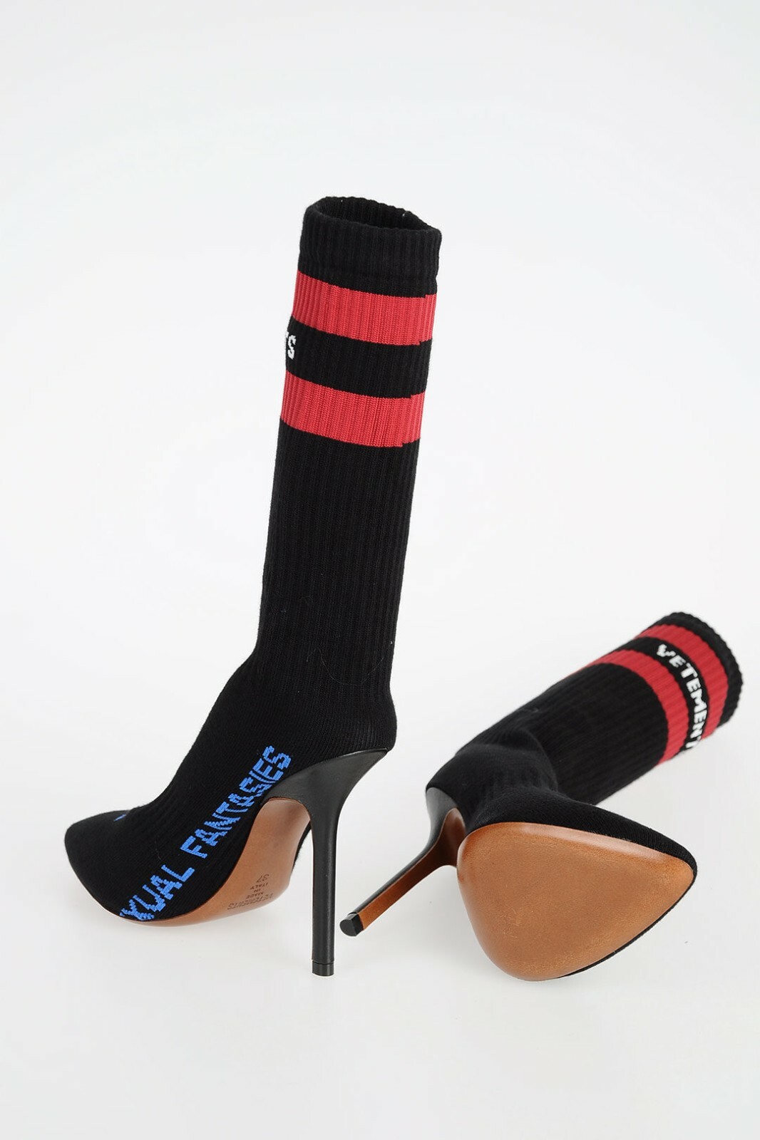 Vetements Black Knit Sock Stiletto Pumps sz US 6 / IT 36 $985 ~ FLAWLESS, NEW ~