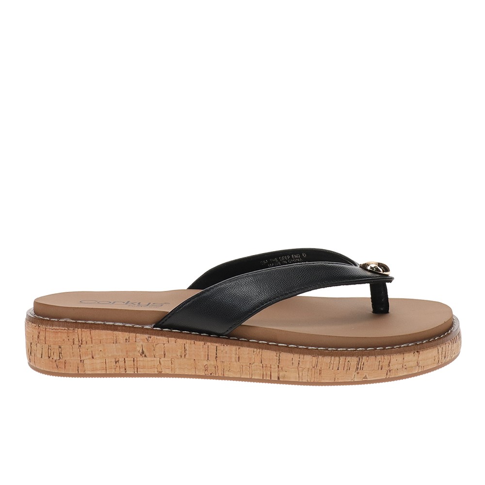 Corkys Off The Deep End Flip Flops Womens Black Casual Sandals 41-0737-BLCK
