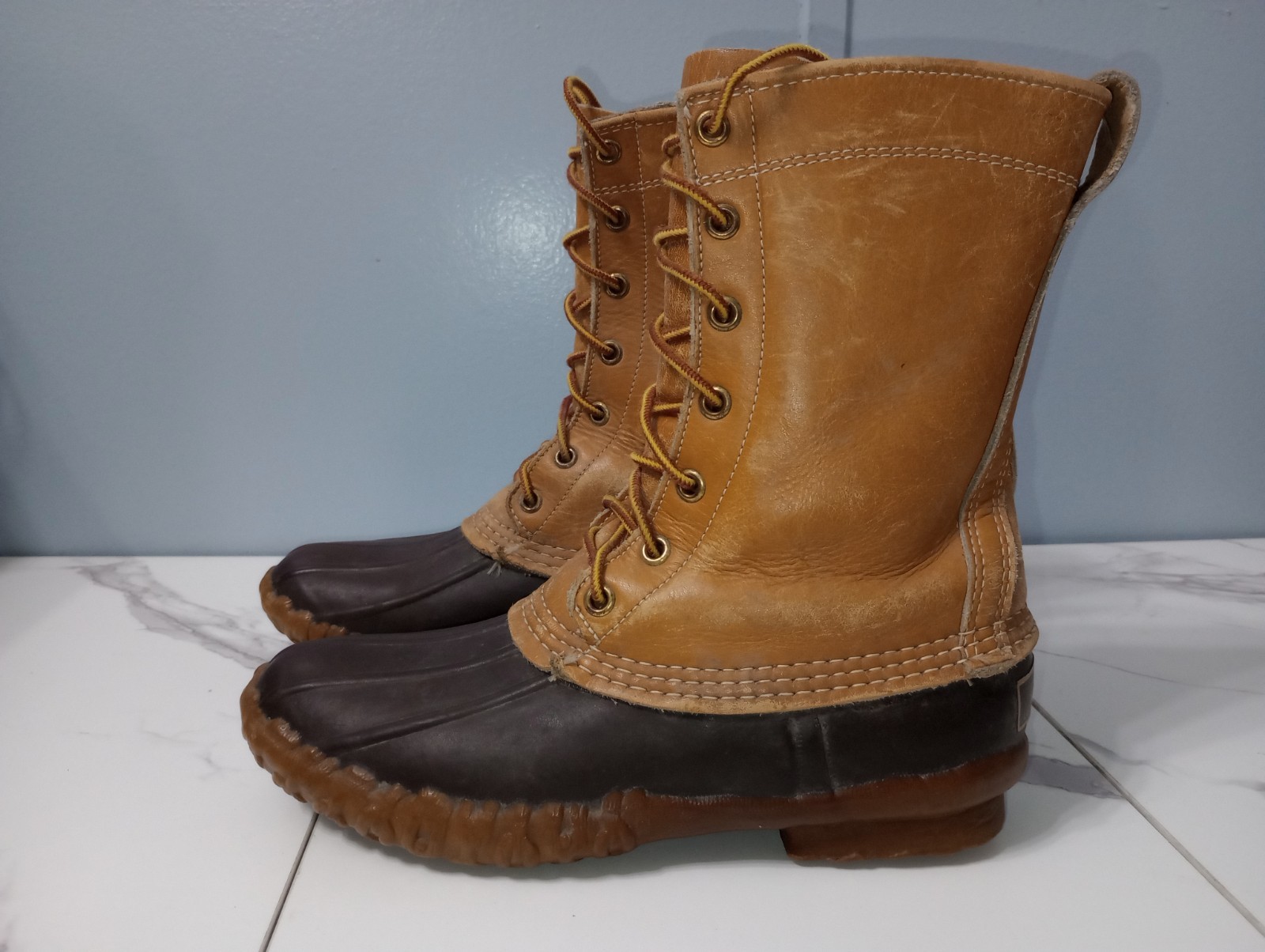 LL Bean Maine Hunting Shoe Women 6 Made In USA Outdoor Leather Brown