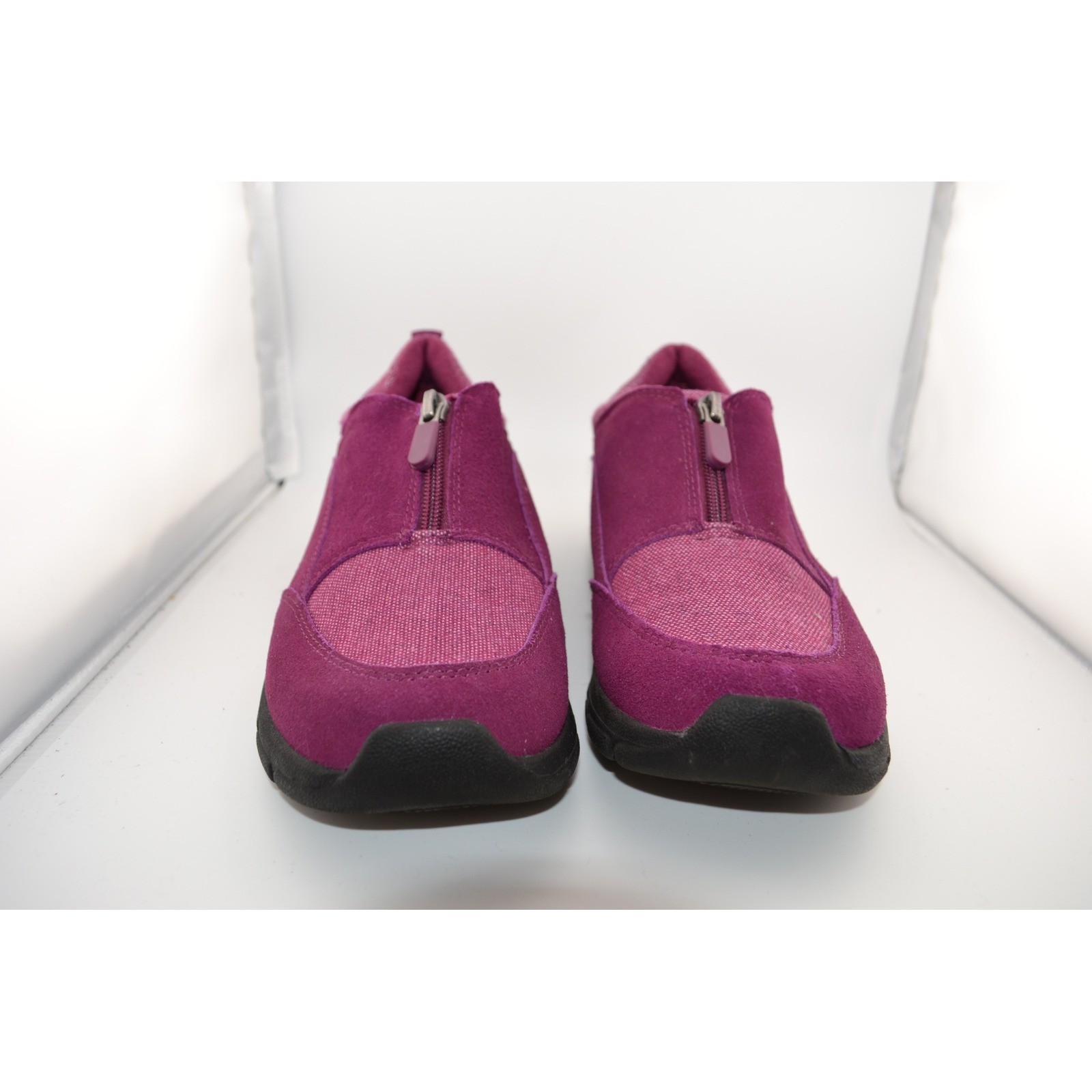 Lands’ End Women’s Purple Slip On Casual Comfort Shoes Size 9B Suede & Textile