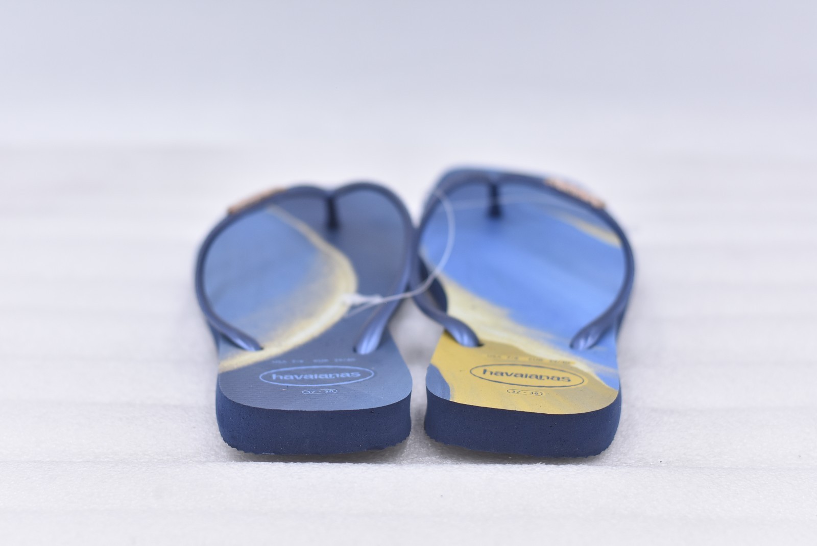 Womens Havaianas Slim Square Flip-Flop Sandals – Navy Blue Size 7/8 (EU 37-38)