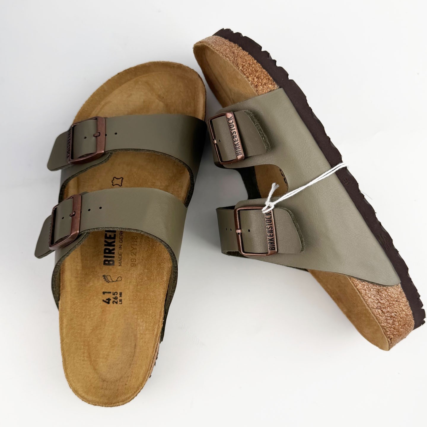 Birkenstock Arizona Birkibuc Stone Soft Footbed Unisex Sandals Size 37-45