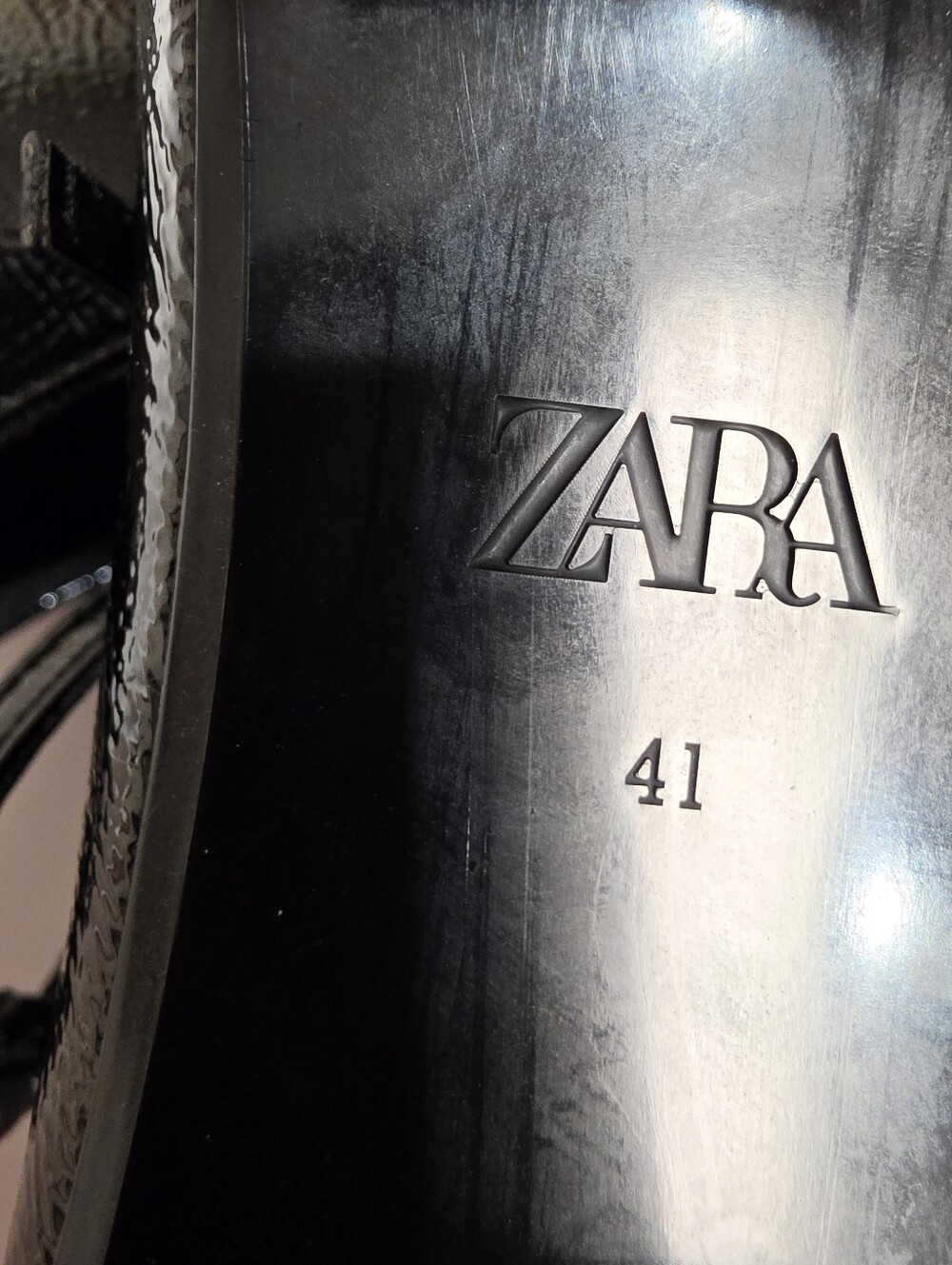 Zara Black Patent Leather Multi-Strap Mary Jane Shoes – Size (EU-41) 10 – 10.5