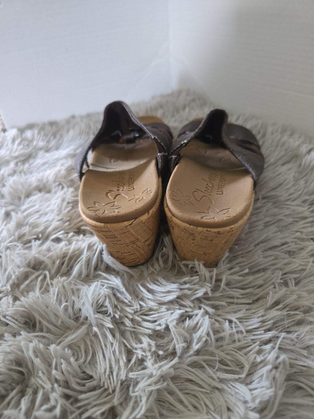 Skechers Brown Beverlee Sail Away Wedge Sandal Women’s 8 Luxe Foam Footbed