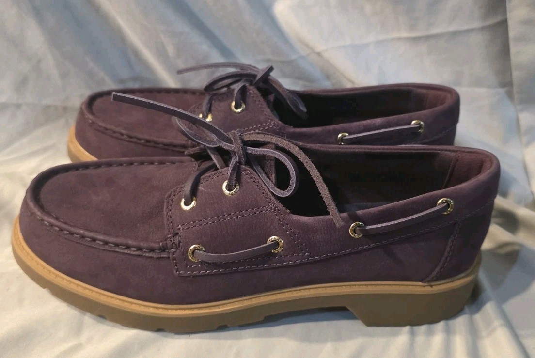 Sperry Womens Wells Boat Shoe Fig Leather Size 9 NWOB Defects