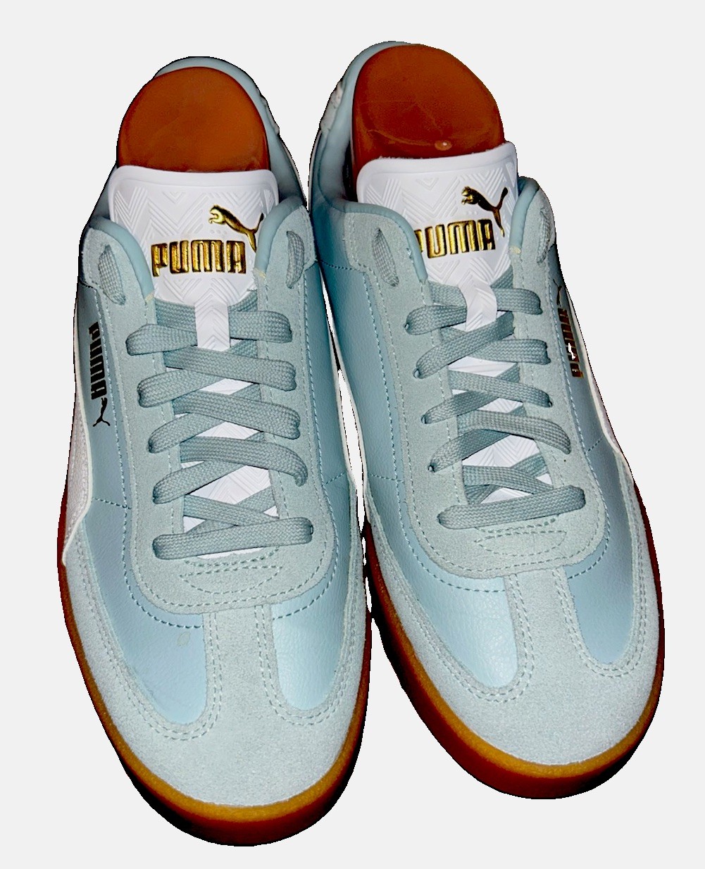 NWOB PUMA Blue/White/Gold Tennis Shoes SZ 9.5 Women