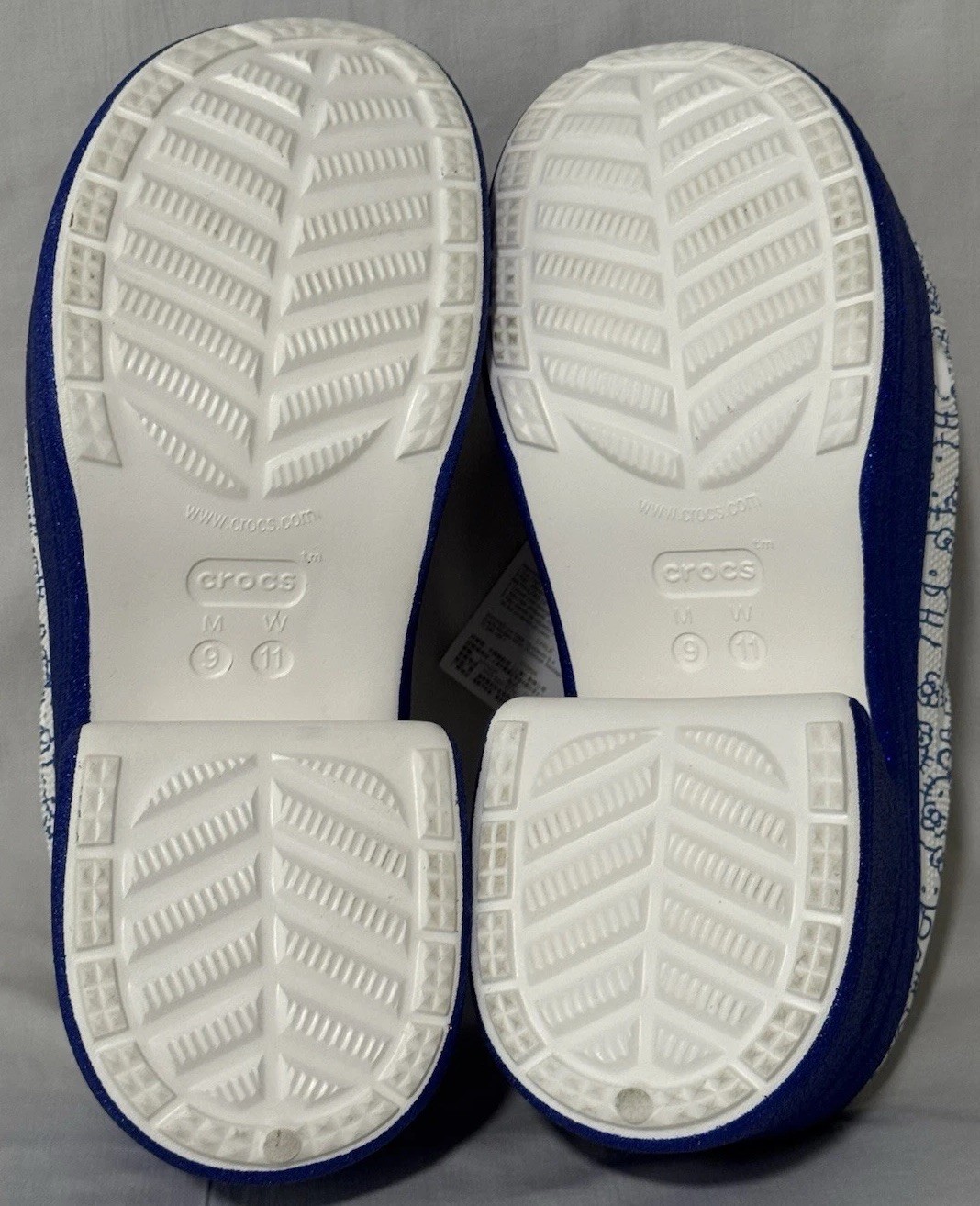 Crocs Hello Kitty 50th Siren Clog M9 W11 Blue White High Heel Jibbitz New NWT