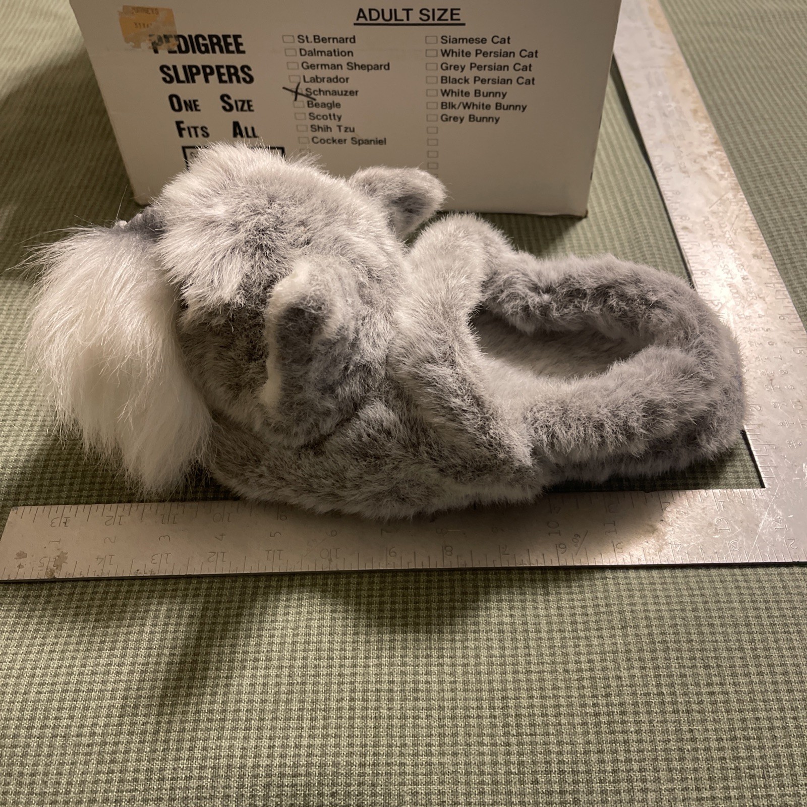 1990 Slipper King L. A. California Pedigree Slippers Schnauzer One Size