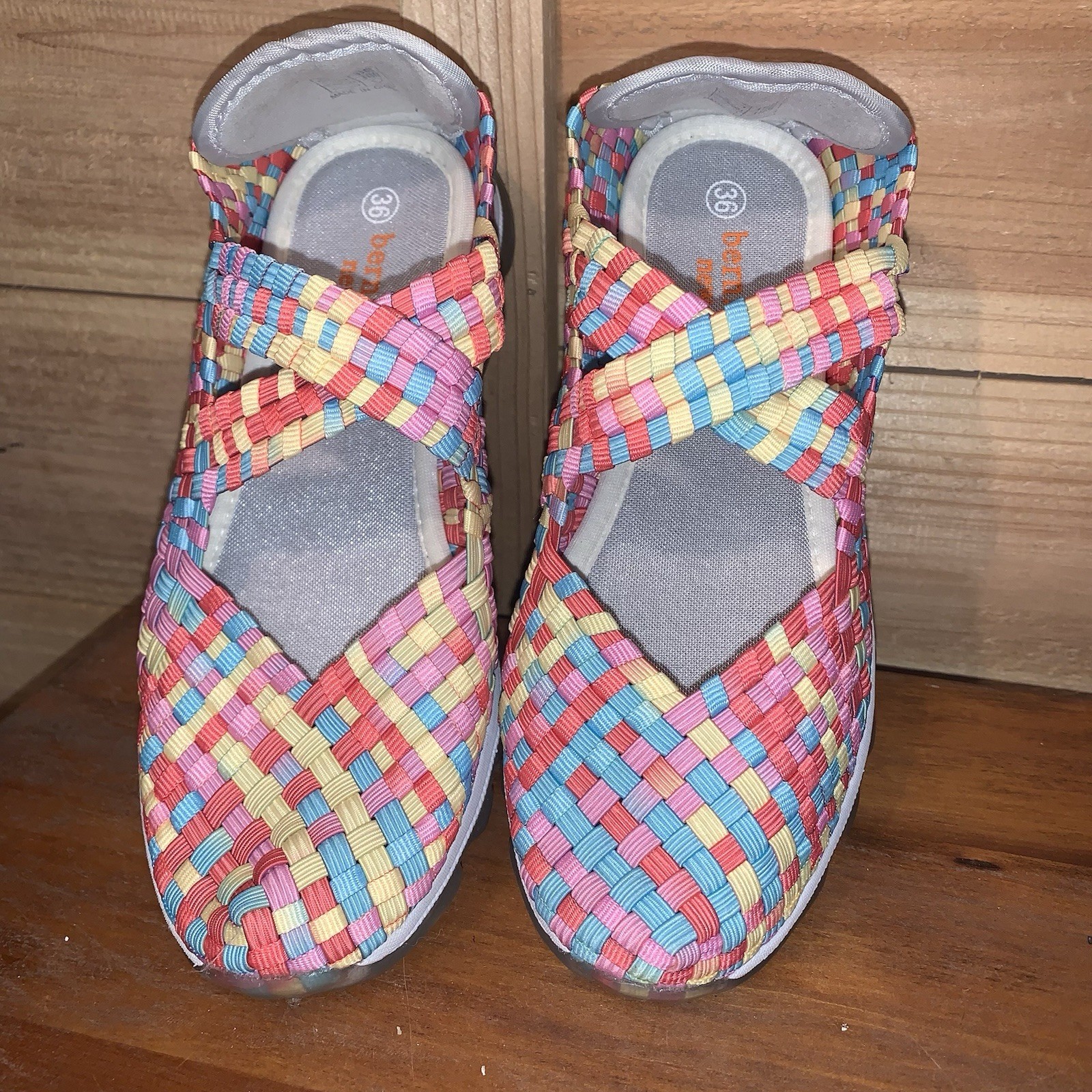 Bernie Mev NY Gummies Fly Women Candy Camo Slip On Comfort Fitness Shoes 36 New