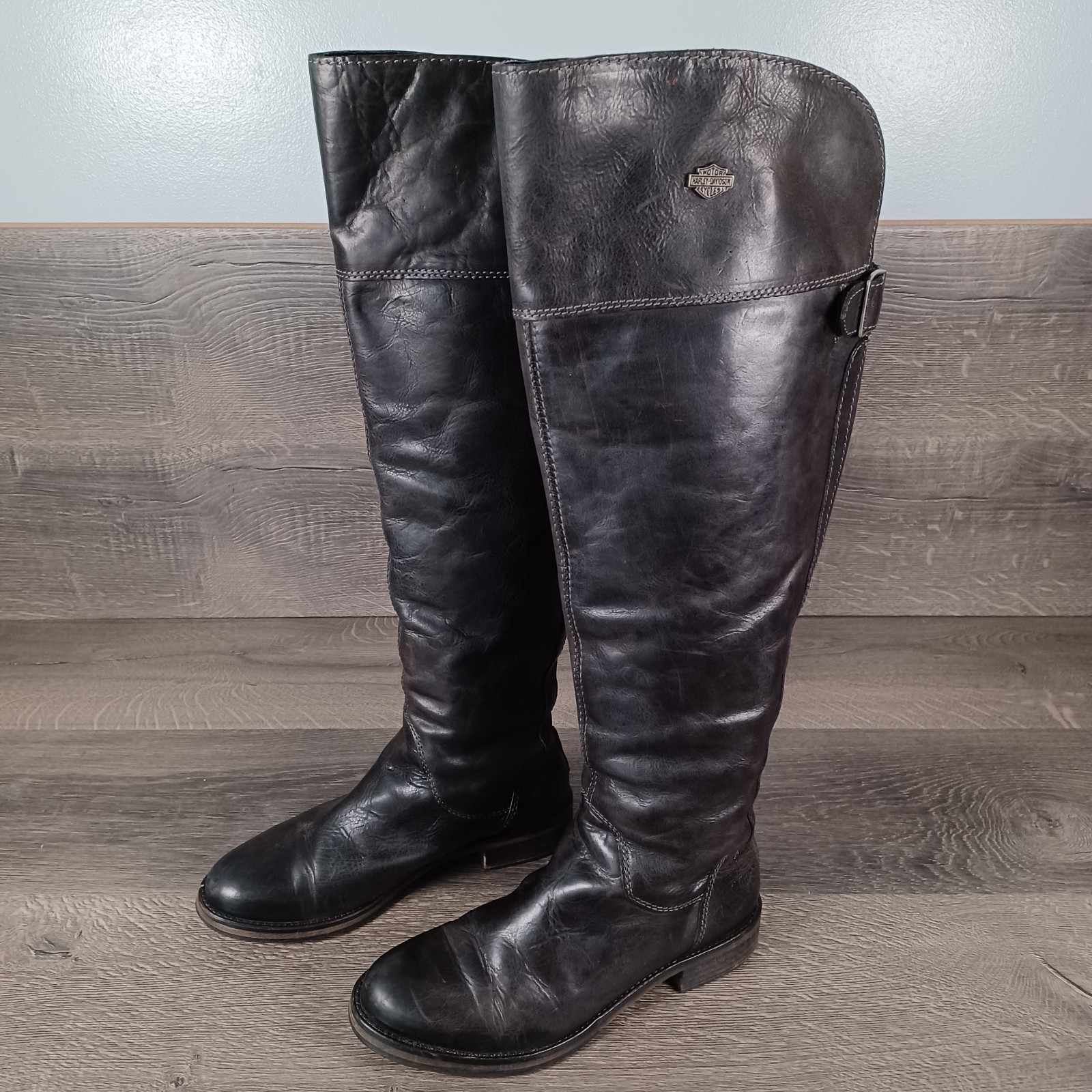 Harley-Davidson Women’s Size 8.5 Monique 19.5-Inch Tall Black Boots D83666