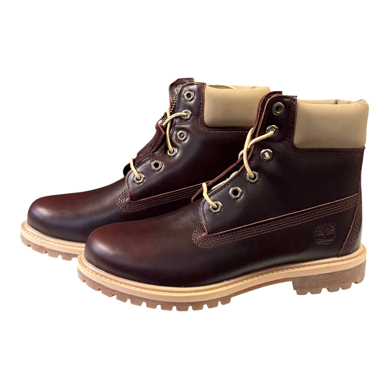 TIMBERLAND PREMIUM 6 IN LACE WATERPROOF BURGUNDY FULL GRAIN 8 M/M