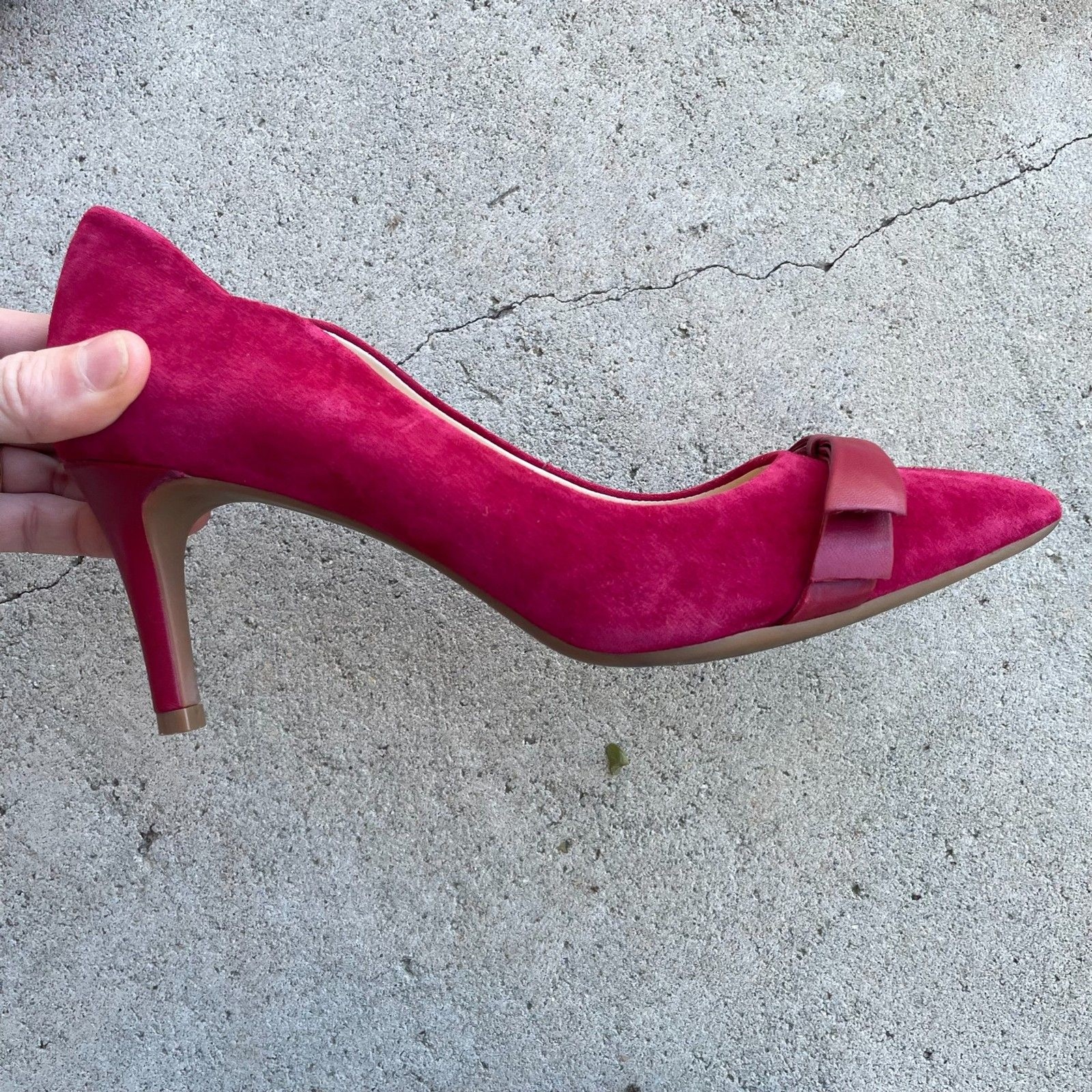 Alex Marie red suede bow holiday party heels size 7.5
