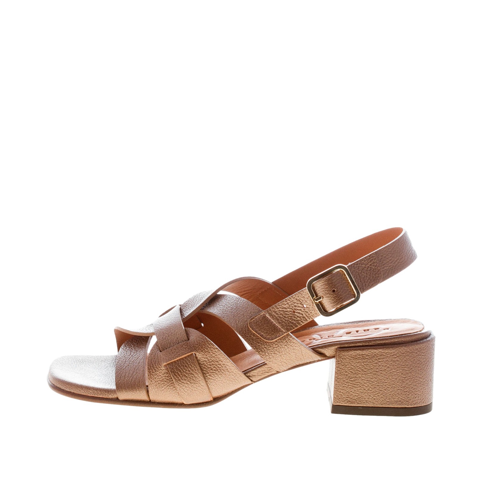 CHIE MIHARA women shoes Quori-P mokka pebbled leather slingback sandal heel 4,5