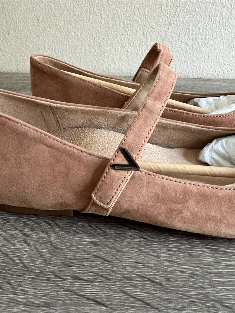 Vionic Alameda Mary Jane Flats Womens Blush Suede Square Toe Comfort Shoes 9.5