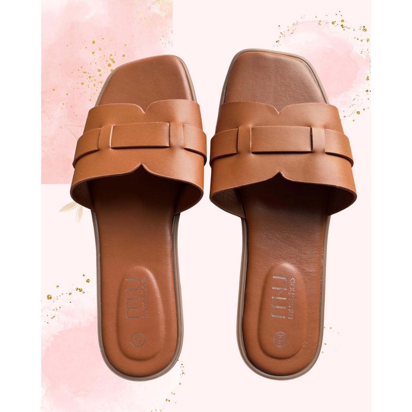 *Brand new!* Musshoe Womens Brown Slide Flats – Size 6