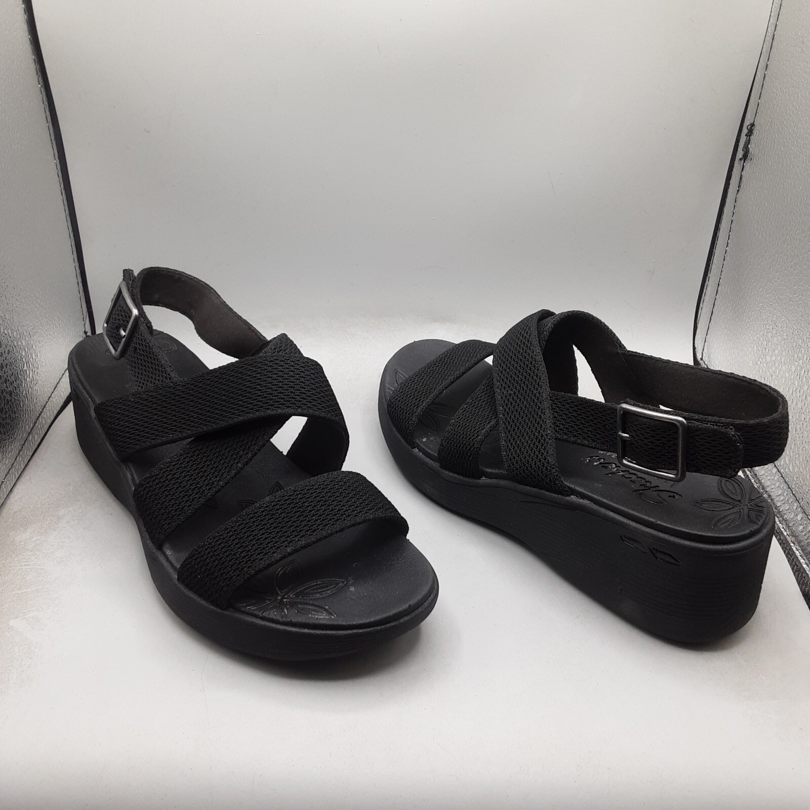 Skechers Pier Lite Night Owl Sandals Women’s 8M Black Slingback D186