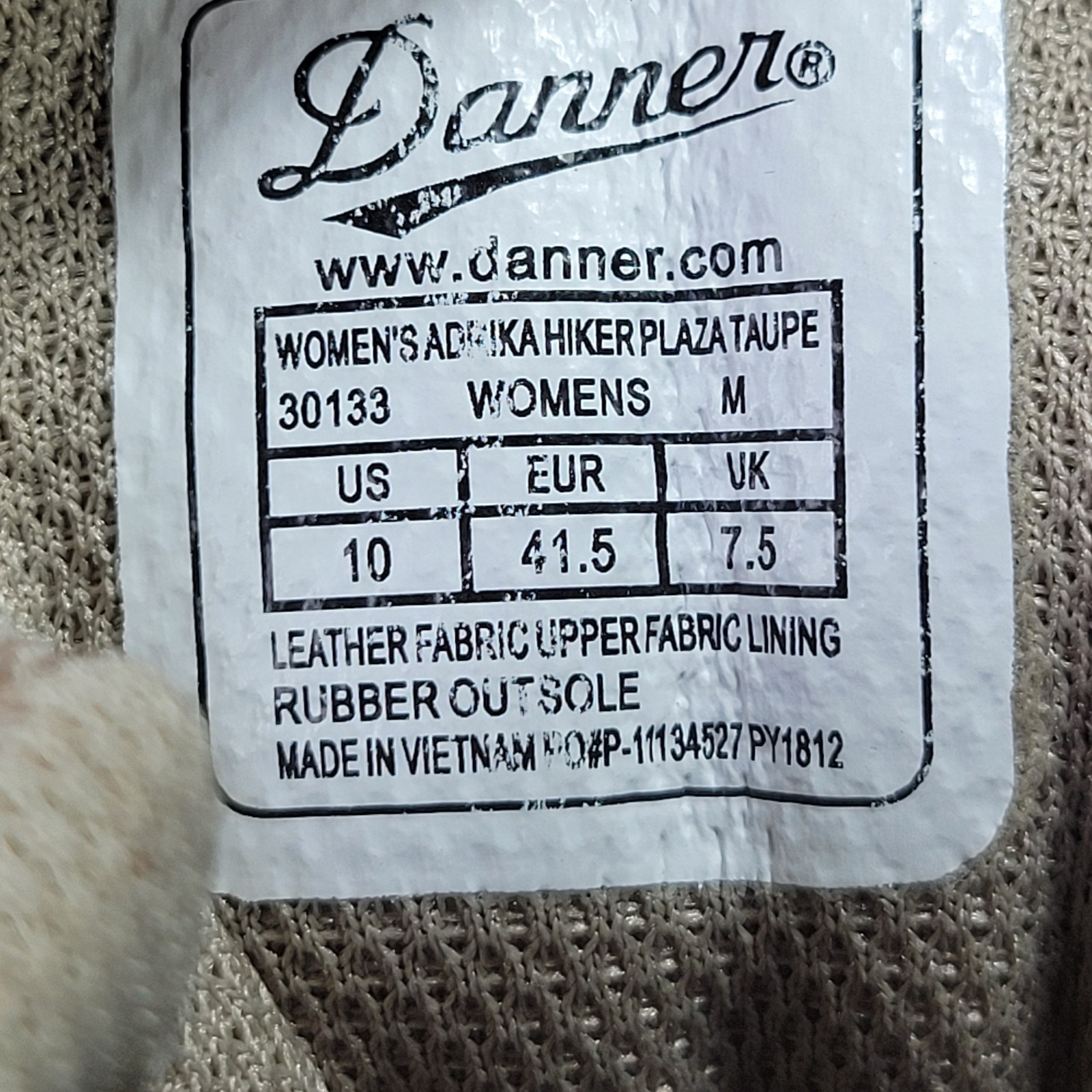 Danner Adrika Hiker Women’s 10 Hiking Boots Plaza Taupe Leather Ankle Lace Up