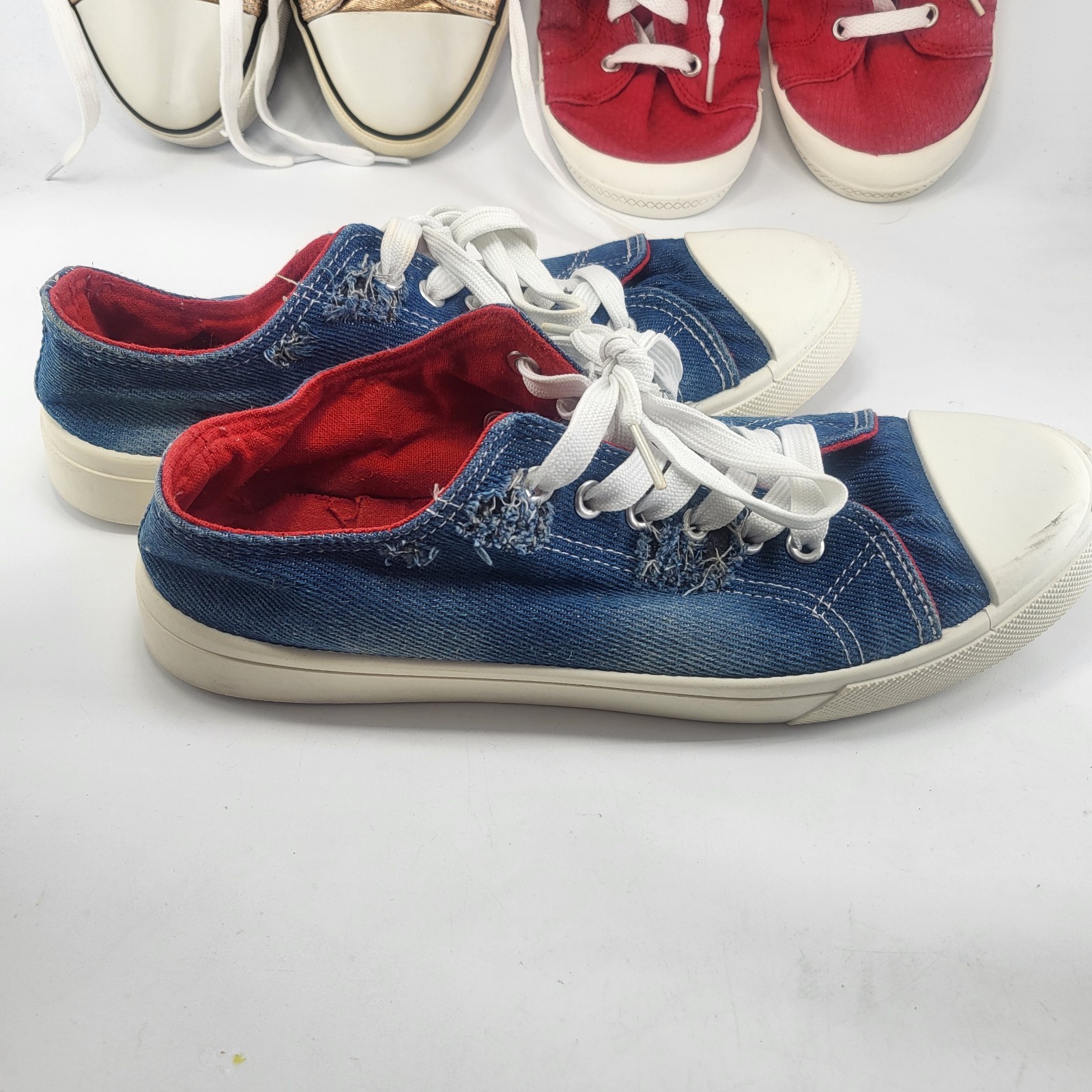Lot 5 Pairs Canvas Sneakers Shoes Size 9 9.5 Womens Compare 2 Converse All Stars