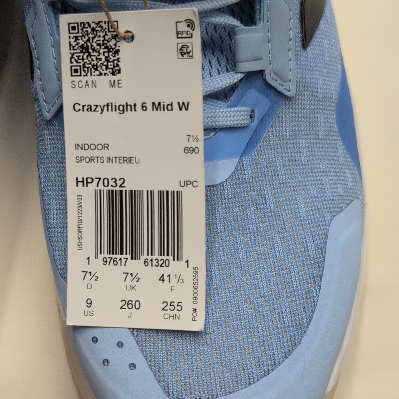 adidas Crazyflight 6 Mid W Women’s Indoor Volleyball Shoes Glw Blue HP7032, US 9