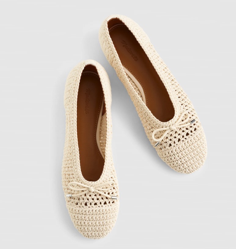 Madewell Women’s The Hester Flat in Crochet, ivory (NEW)