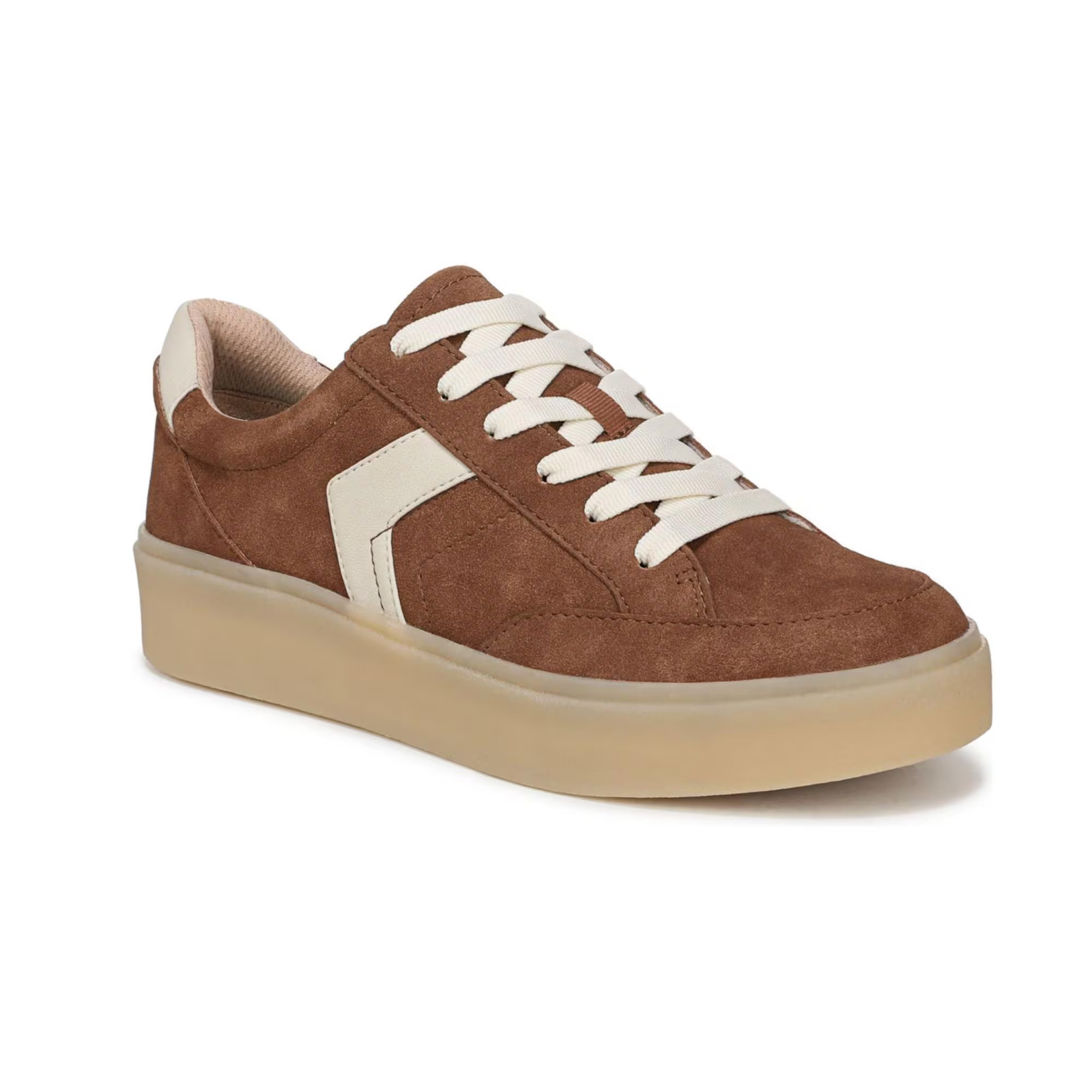Dr. Scholl’s Madison-Lace Round Toe Lace Up Platform Sneakers Honey Brown Microf