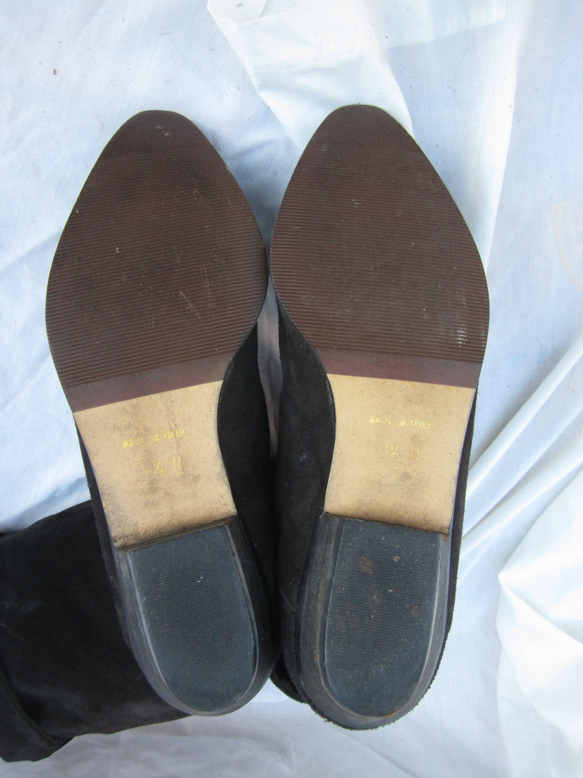 Joan & David VTG Italy 8.5 US slouchy nubuck suede leather riding boots Very 80s