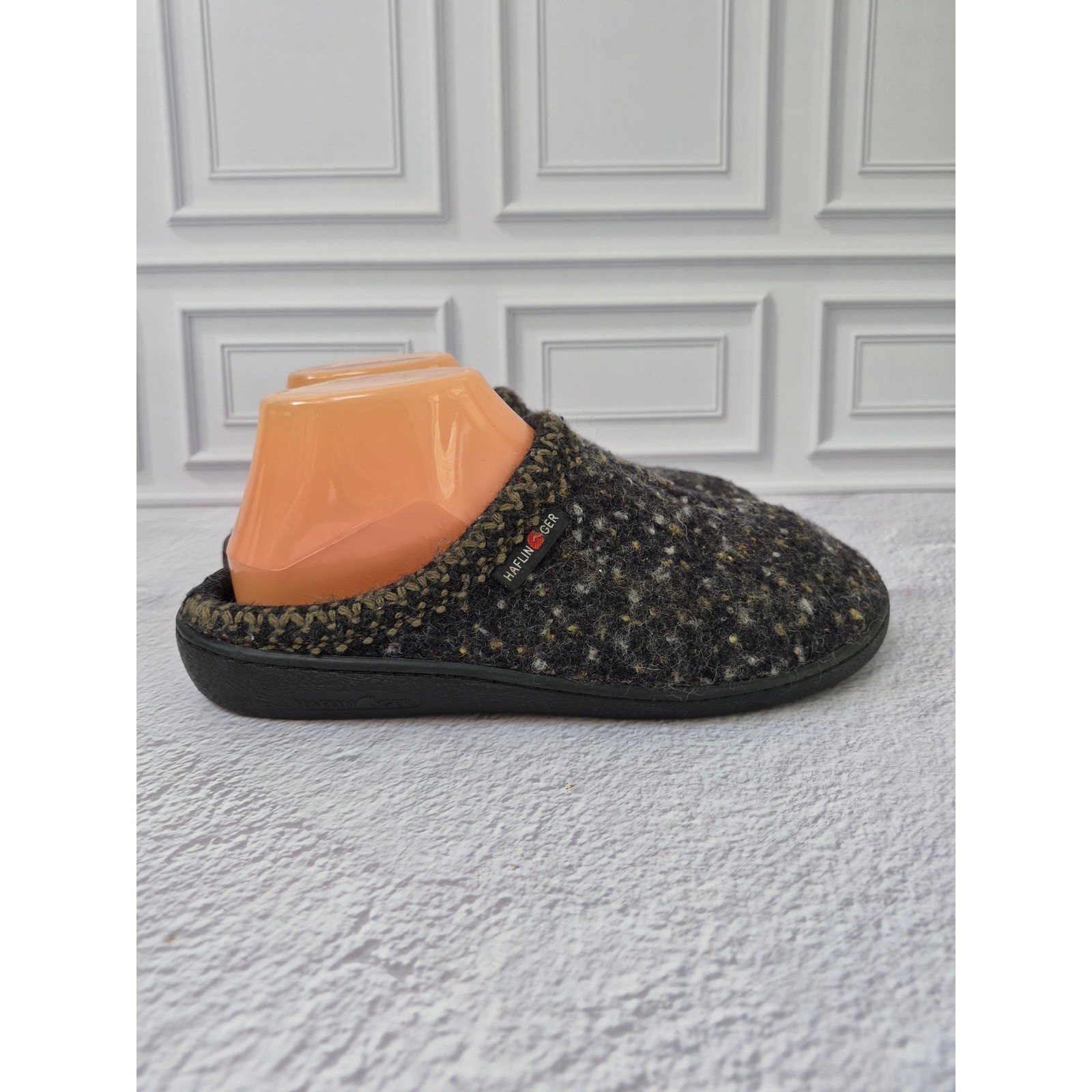 Haflinger Wool Slipper EU 40 Boiled Wool Slip On Rubber Hard Sole W 9 M 7