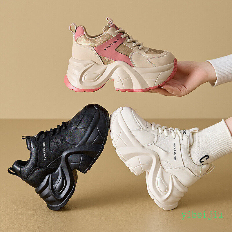 Platform High Hidden Wedge Heel Lace Up Women’s Casual Sport Shoes Sneakers Lady