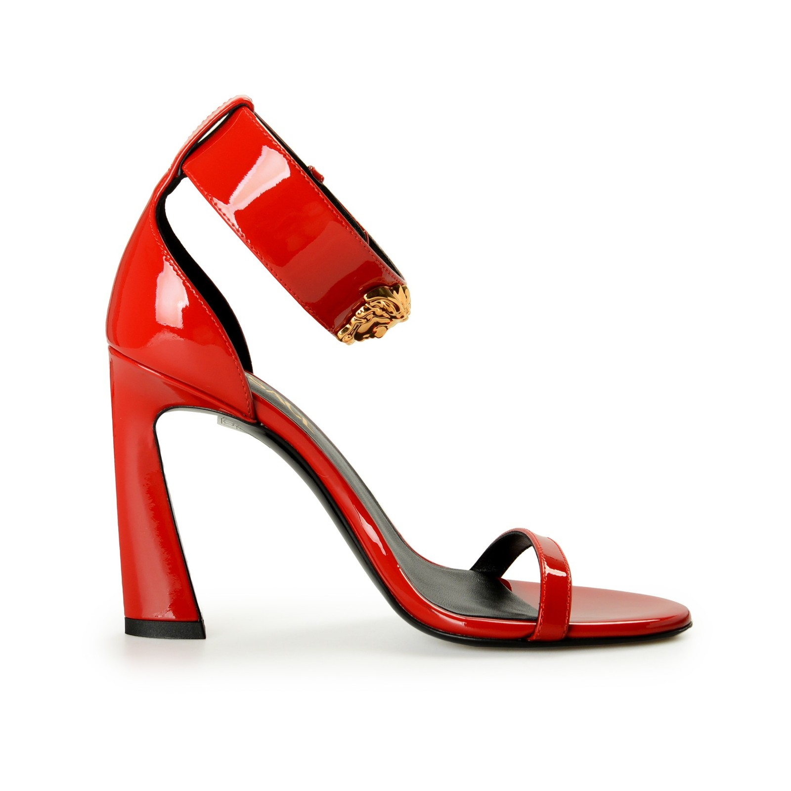 Versace Women’s Gold Medusa Red Patent Leather Ankle Wrap Pumps Shoes US 6 IT 36