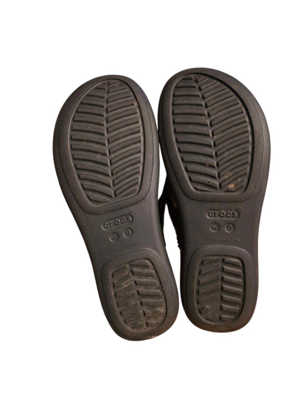 CROCS Dual Comfort Monterey Diamante Wedge Flip Flops Black Women 9 Y2K Resort