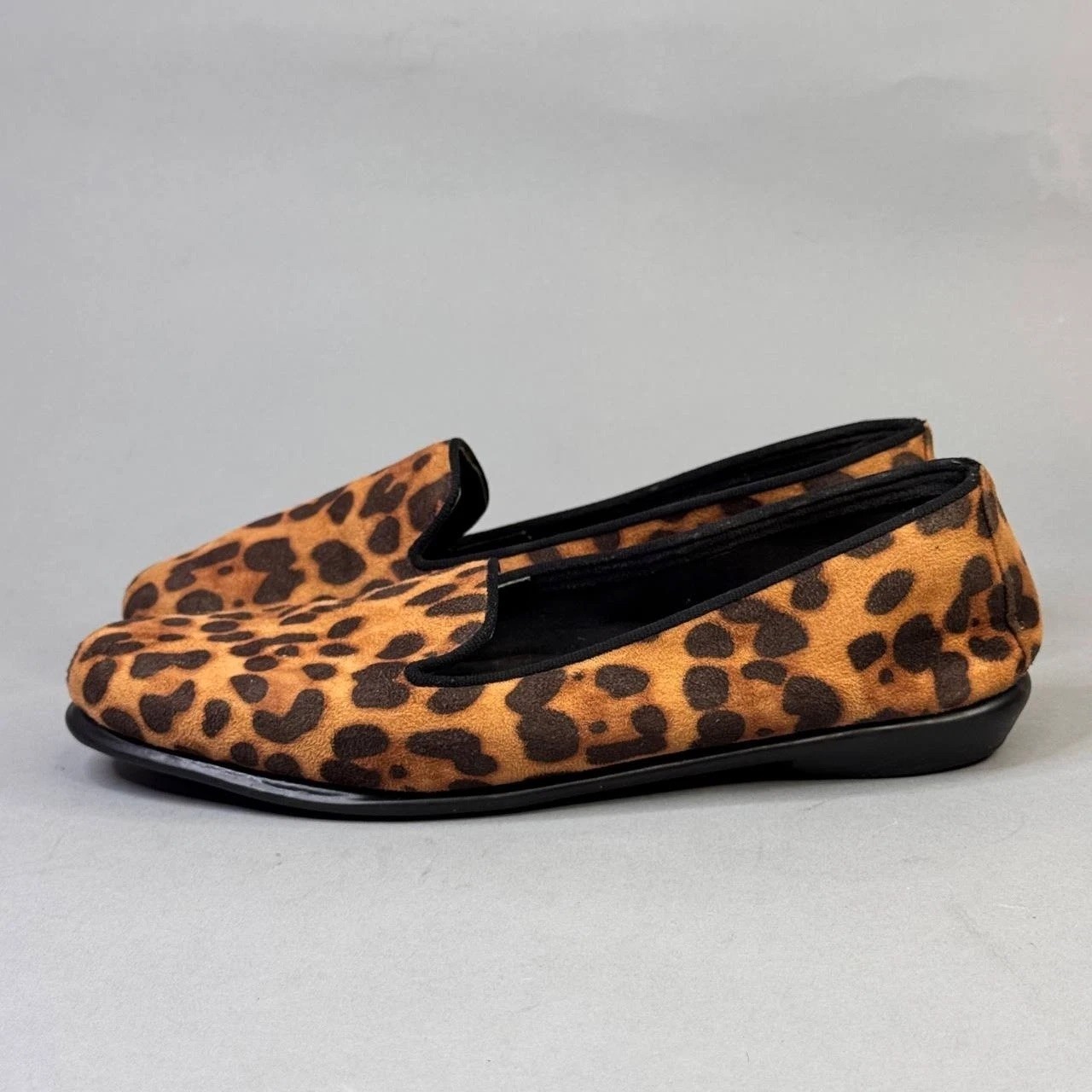 Aerosoles Betunia Loafers Brown Calf Hair Leather Leopard Print Slip On Women 6