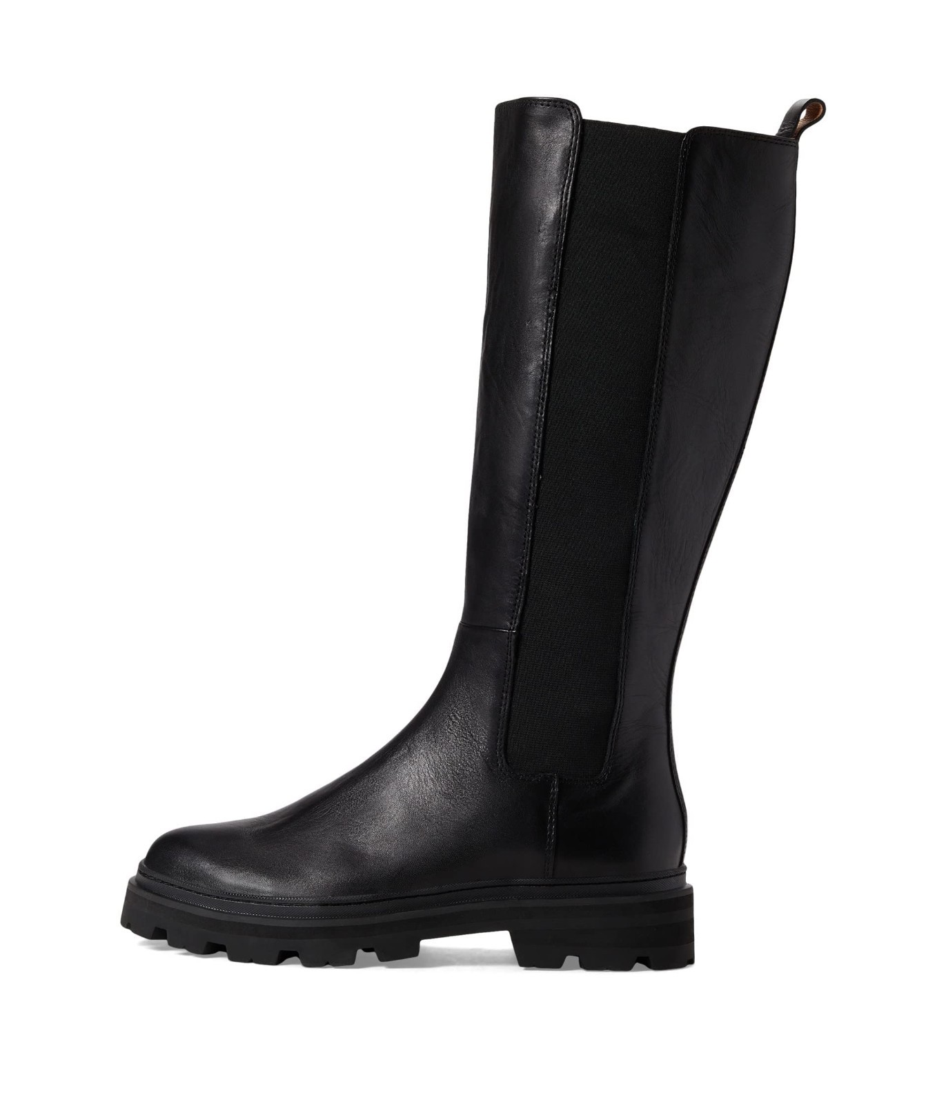 New Madewell Porter Tall Boot Extended Leather Lugged Block Heel Black 9.5 M