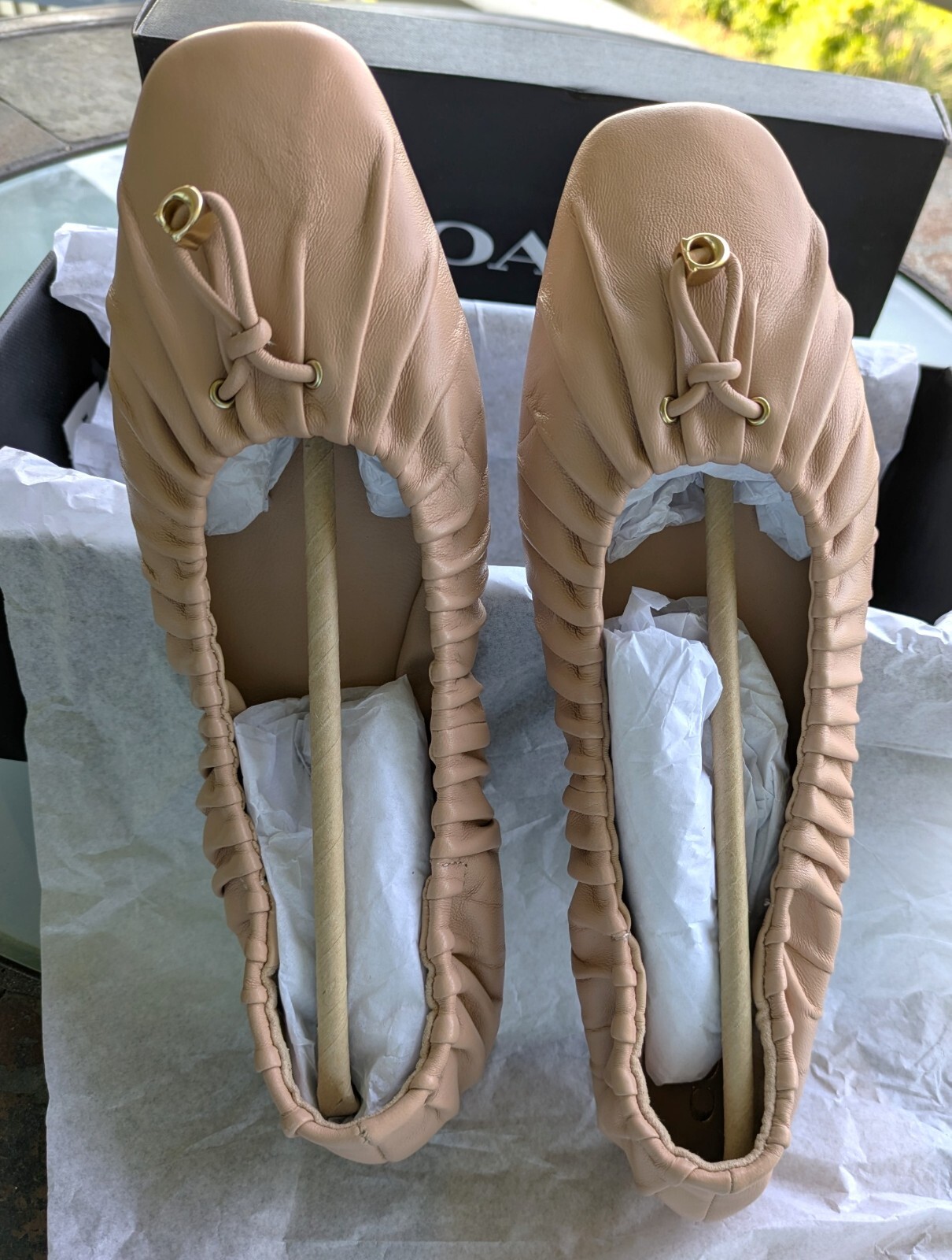Coach Eleanor Ballet Flats – nude pink – Size 8B – Women’s Leather Flats Shoes