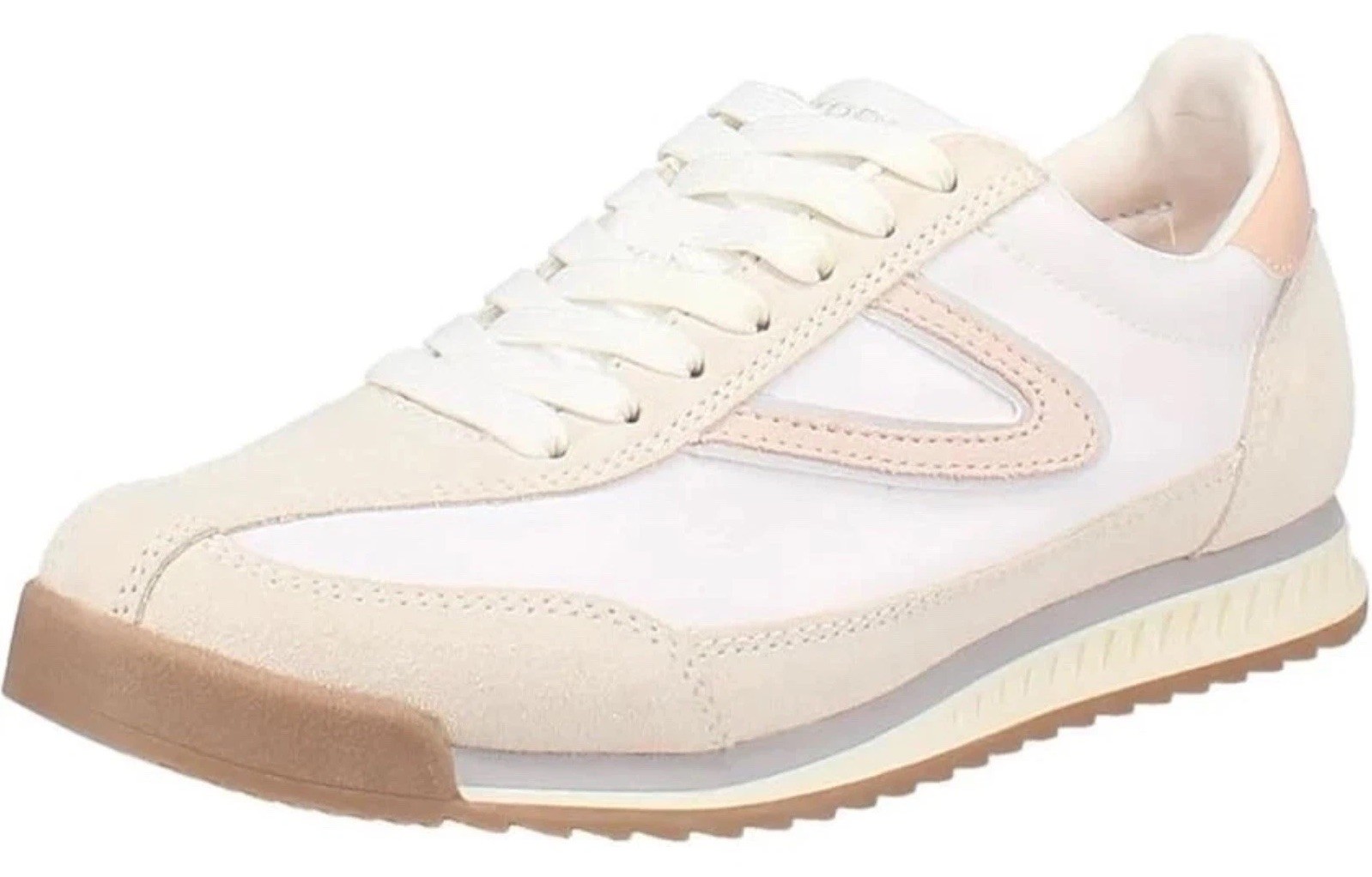 Tretorn Hailey Sneakers Women’s White Pink Leather & Nylon Athletic Running 7M