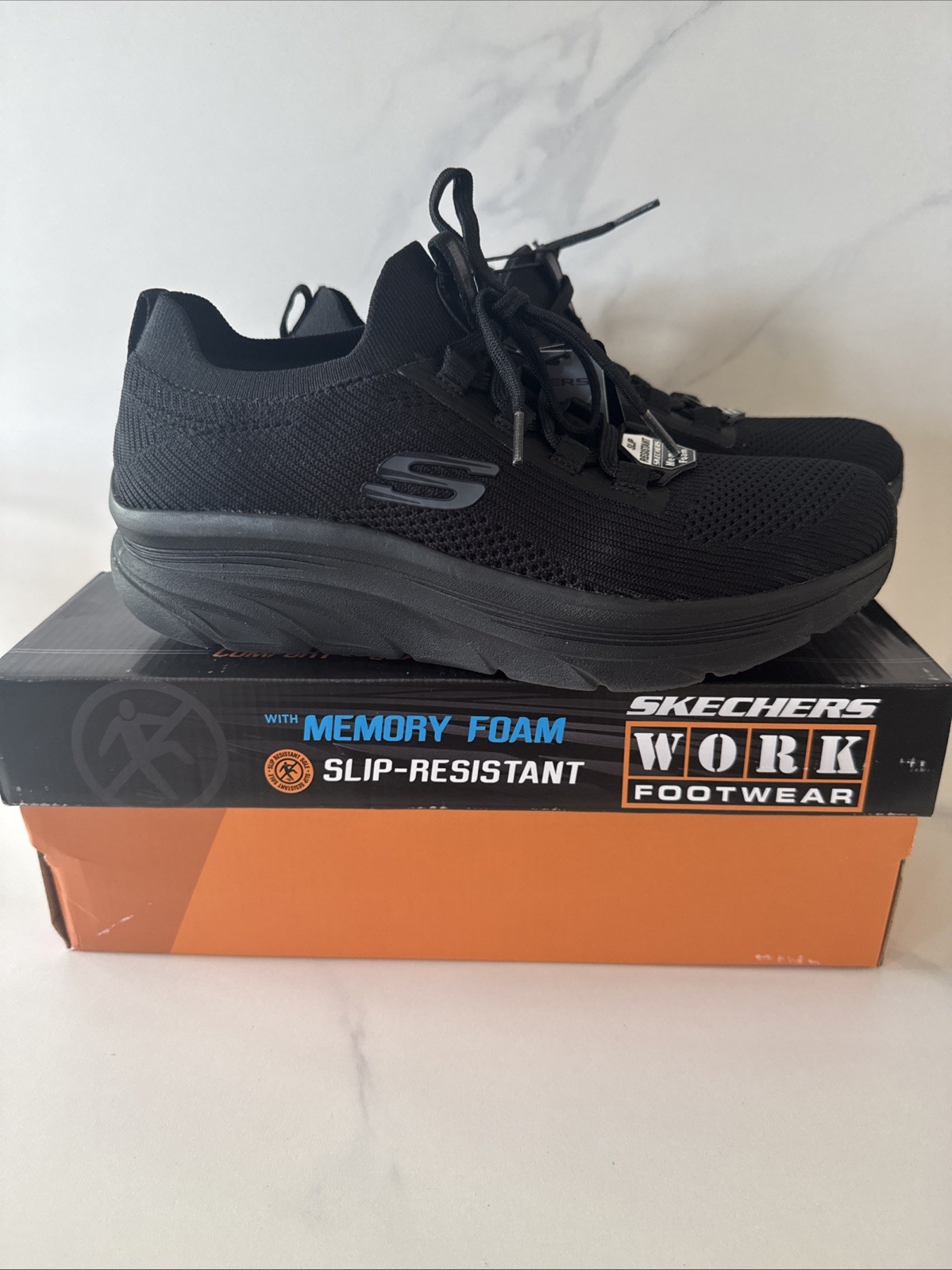Women’s Skechers Size 10 Work Relaxed Fit Shoes Non-Slip Memory Foam Black NEW