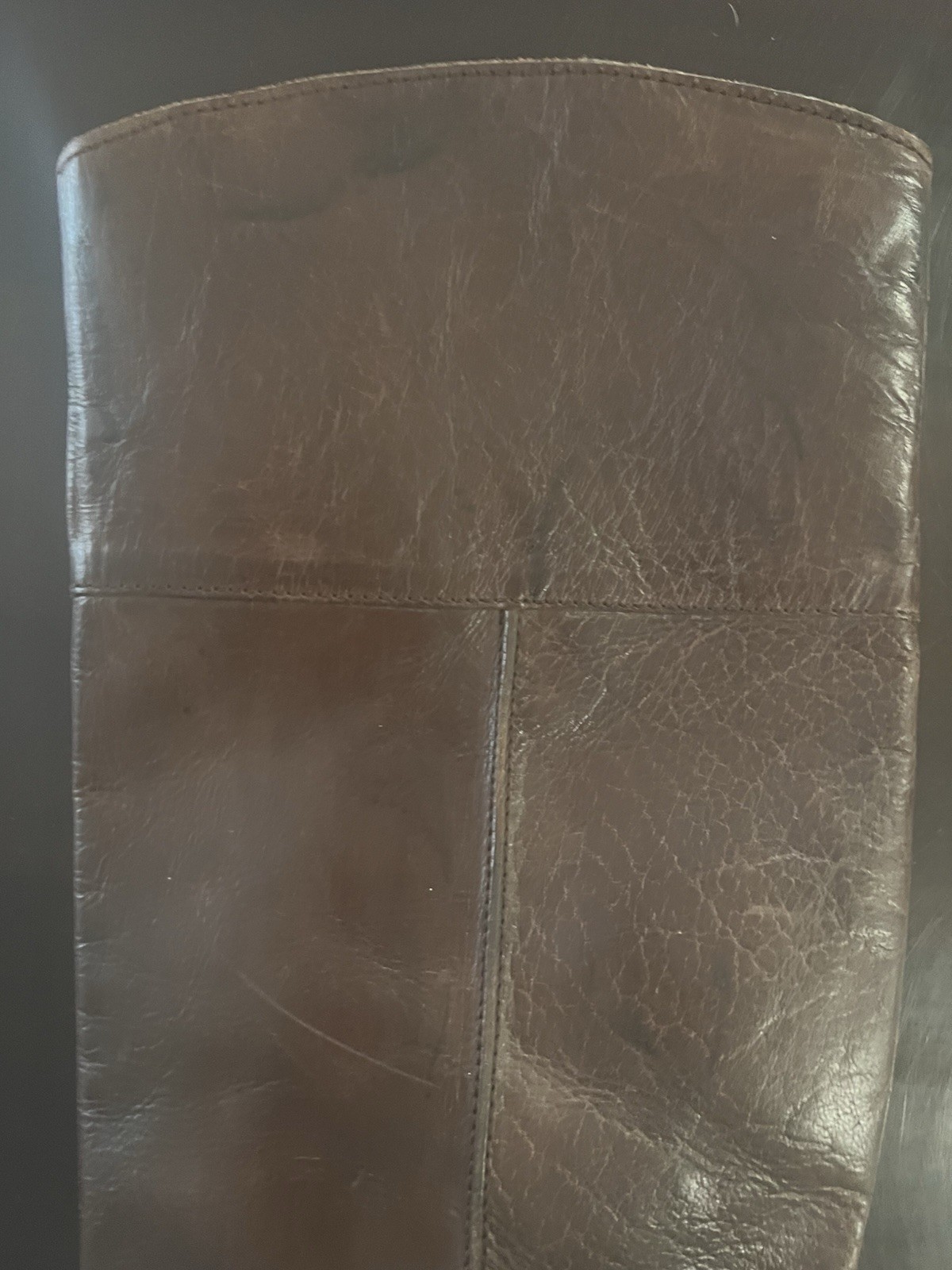 MIA Boots Leather Long Solid Brown Low Heel Size 8.5