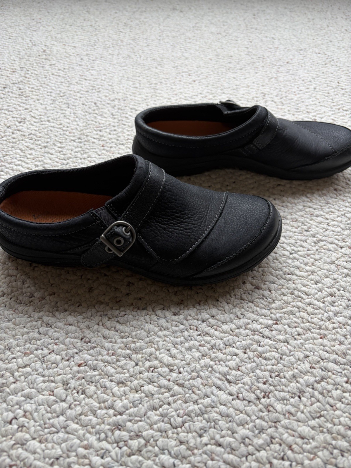 Merrell Shoes Womens Size 7.5 Brown Leather Buckle Slip On