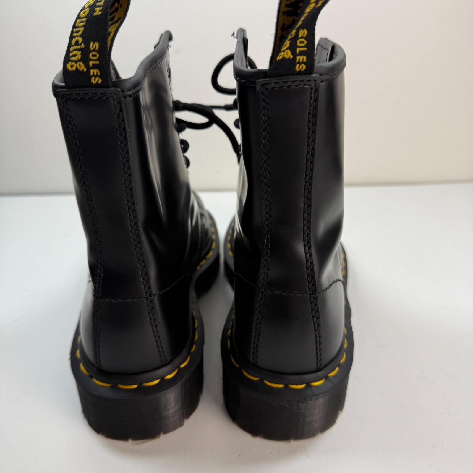 Dr. Martens 1460 Bex Smooth Black Leather Lace Up Boots Womens Size 6 / Mens 5